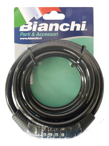 Candado Bianchi 422 10x1800 Negro C/clave Intercambiable