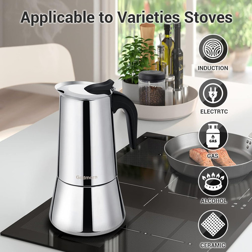 Stovetop Espresso Moka Pots Godmorn Godmorn Silver