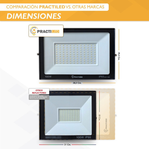 Imagen 5 de 10 de Reflector Led 100w Exterior Cancha Futbol Blanco Calido