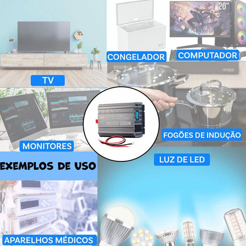 Inversor Conversor De Tensão Visor Led 3500w 12v/220v Knup