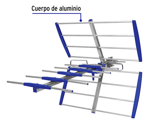 Antena Aerea Hd Tv Digital Uhf 8 Elementos Exterior
