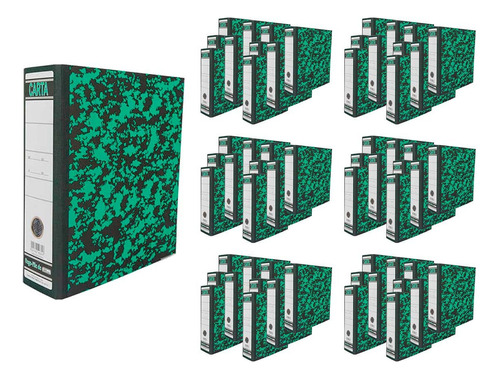 Caja Con 60 Carpeta Recopilador Registrador Verde Carta Color Verde Musgo