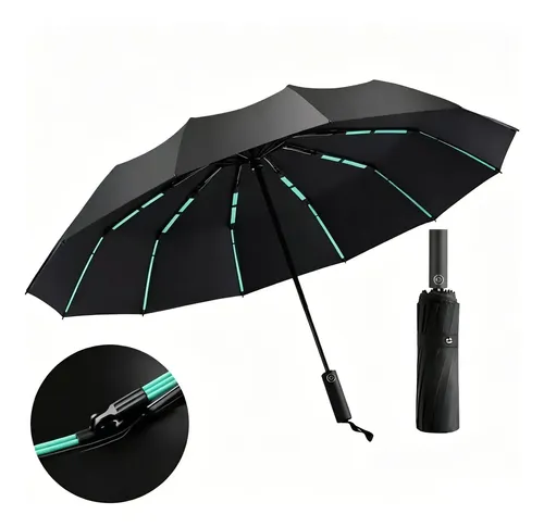 Guarda Chuva Automático Portátil À Prova Vento Uv Resistente Cor Preto Desenho d