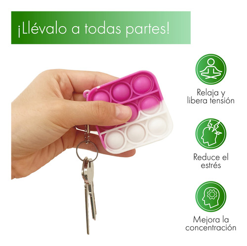 Kit De 2 Piezas Fidget Toys Pop It. Juguete Y Llavero