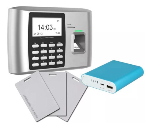 Reloj Control Horario Biometrico Prosoft+bateria+25 Tarjetas Color Plateado