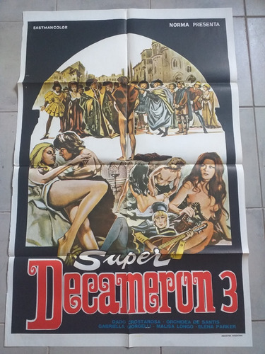 Poster Afiche Cine Erótico - Super Decameron 3 *