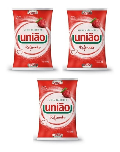 Açúcar Refinado União 1kg - Kit Com 03 Unidades