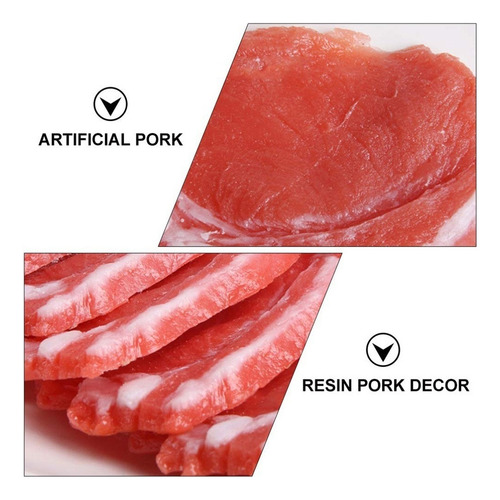 Kit De Comida De Carne De Cerdo Fresco Cocido Falso, 2 Pieza