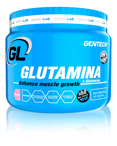 Glutamina + Acido Glutamico 250grs Gentech Tienda Oficial
