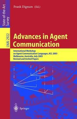 Libro Advances In Agent Communication - Frank Dignum