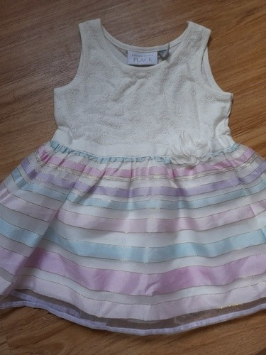 Vestido Beba De Fiesta, Falda Organza 18 A 24 Meses American