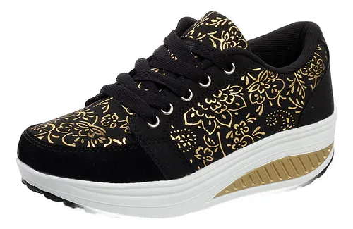 Gold wedge sneakers nike online