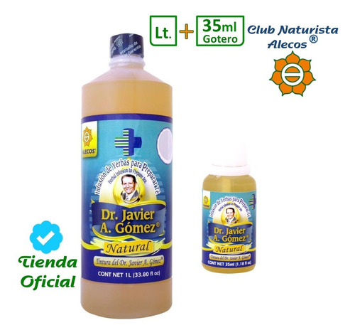 Tintura Del Dr. Javier A Gómez De Alecos®, 1 L + Gotero 35ml