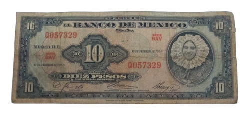 Billete De 10 Pesos Usado Tehuana Varias Fechas 