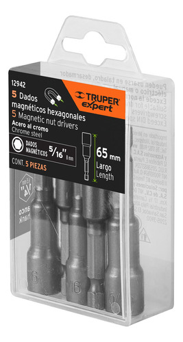 Juego De Dados Magnéticos 5/16'' 5 Piezas Truper 12942