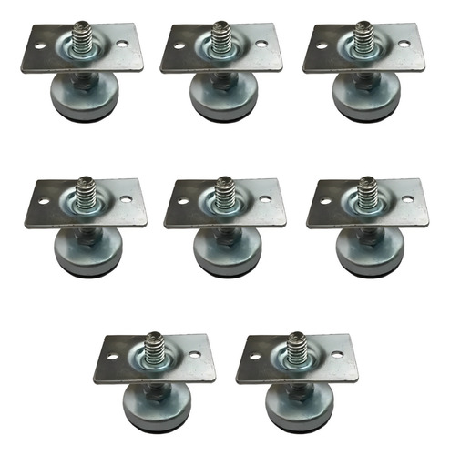 8 Sapata Pé Nivelador Com Placa Móveis 30x45mm Rosca 5/16