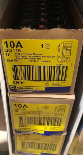 Imagen 2 de 2 de Interruptor Termomagnético 1 Polo 10 A Square D Caja 10 Pzas