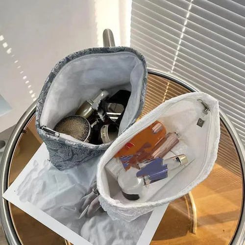 2025/bolsa De Maquillaje Estilo Premium De Gran Capacidad Color Blanco