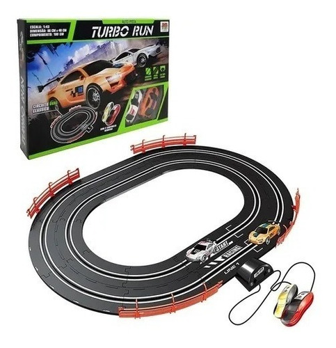 Autorama Circuito Oval Meninos Com 2 Carrinhos Pista Dupla