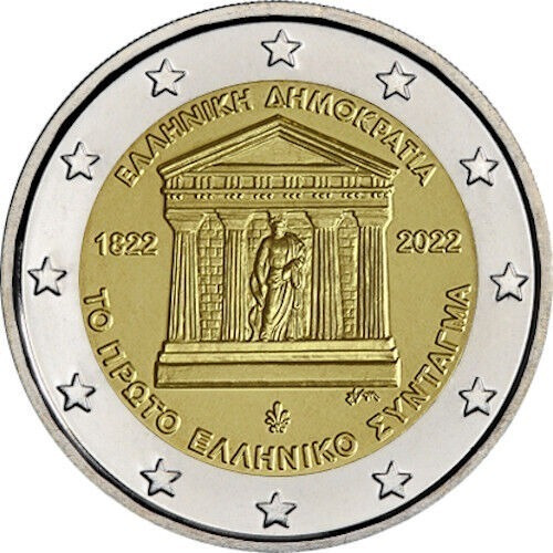 Grécia 2022 - Constituição - 2 Euros Comemorativo - F C