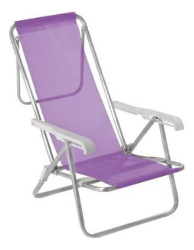 Cadeira De Aluminio Com 8 Posiçôes Reclinavel Lilas Mor