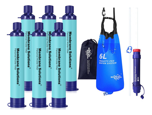 Membrane Solutions 6 Pajita Filtro Agua Azul 5 Etapa Pro 6l
