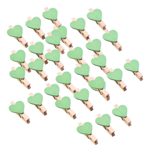 5 X 30 Unids Mini Corazón Lindo Clavijas De Madera Clips