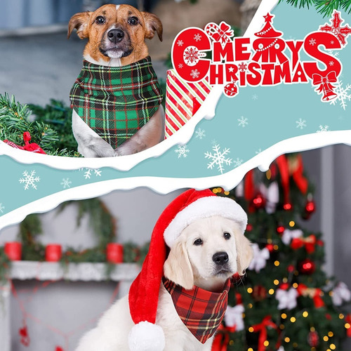 Imagen 3 de 7 de 2 Lindas Pañoletas Perros Y Gatos De Navidad Mascotas