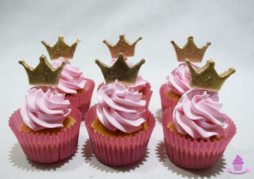 12 Cupcakes Princesa Corona - Ideales Para Cumpleaños !