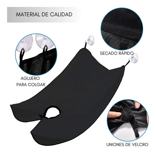Capa Delantal Para Corte Barba Afeitado Afeitar Negro Liso Lisa