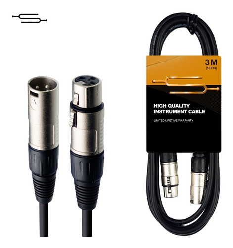 Imagen 2 de 5 de Cable Xlr (cannon) Profesional - 3 Metros Microfono Simisol