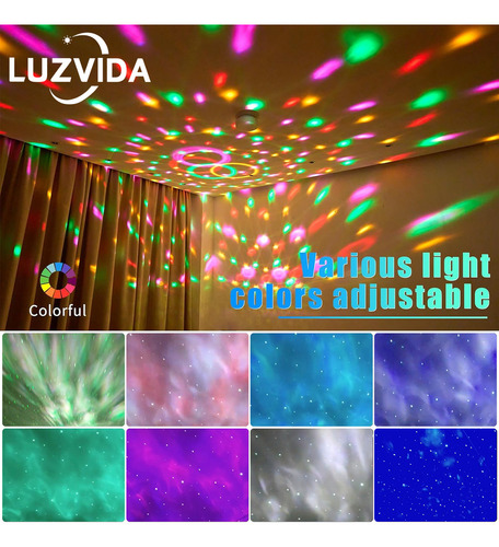 Luzvida 360° Luces De Escenario Fiestas Con Altavoz Bluetooth Multimodo Y Multicolor Auto Cañones Led Proyector De Estrellas Galaxia Lampara Rgb Dj Led Cabezas Roboticas Beam Fiestas, Boda Bar Ktv
