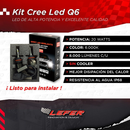 Imagen 2 de 7 de Kit Led Cree Q6 Csp Canbus Sin Cooler 9007 Alta Y Baja