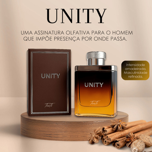 Perfume Masculino Unity Touti 100ml Amadeirado Intenso E Sofisticado Marcante