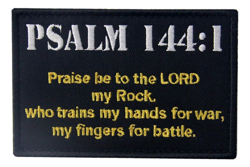 Parche Táctico Salmo 144:1 Bnw, Insignia De Combate, A...