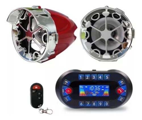 Alarma Moto Parlantes Bluetooth Radio Fm Usb Mp3 Sd 12v