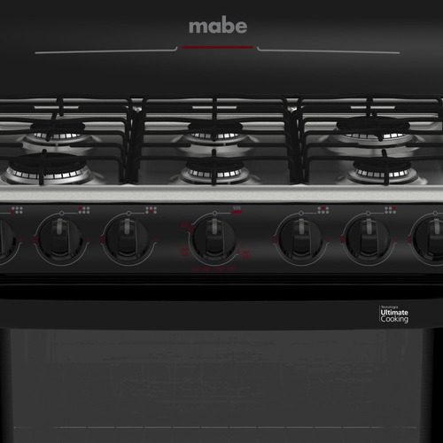 Estufa Mabe Diseño EM7641BAI a gas/eléctrica 6 quemadores negra puerta con visor 126.6L