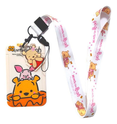 Portacredencial + Lanyard Pooh And Piglet