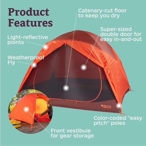 Carpa De 4 Personas De Marmot Midpines | Resistente A La Int