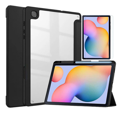 Capa Case Para Tablet Galaxy Tab S6 Lite P610 P615 + Cor Preto