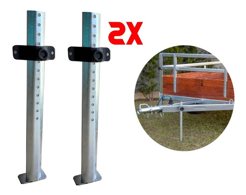 2x Pé De Apoio Nivelador Carretinha Reboque Trailer Pedestal