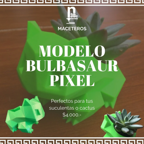 Macetero Bulbasaur 3d Especial Para Suculentas Y Cactus