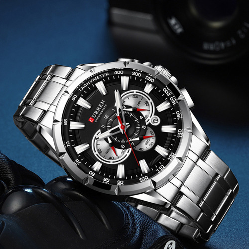 Cv Reloj De Pulsera Curren 8363 Man Quartz Minute Para