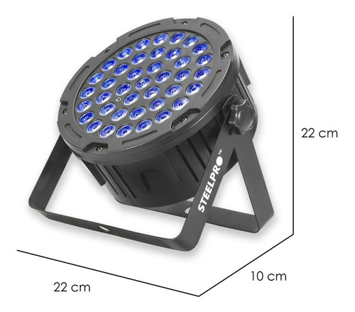 Imagen 3 de 9 de Steelpro - Cañon Par Led 40 X 3 Watts - Rgb 3 En 1 - 403-mpr