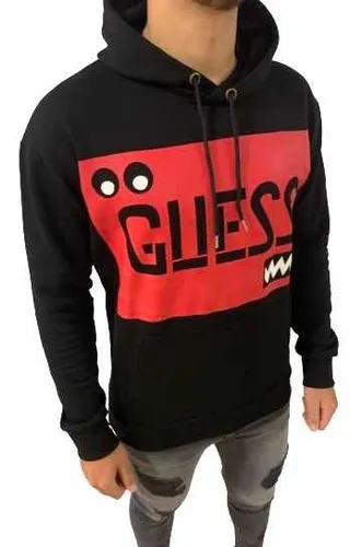Buzo Guess Negro Hombre Con Capucha Y Frizado Env o gratis
