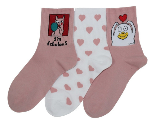 12 Calcetines - Calcetas Diseños Kawai Algodon / Unisex