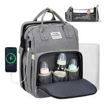 Comprar Portatil Maleta Para Bebe Pañaleras Con Gran Capacidad Gris