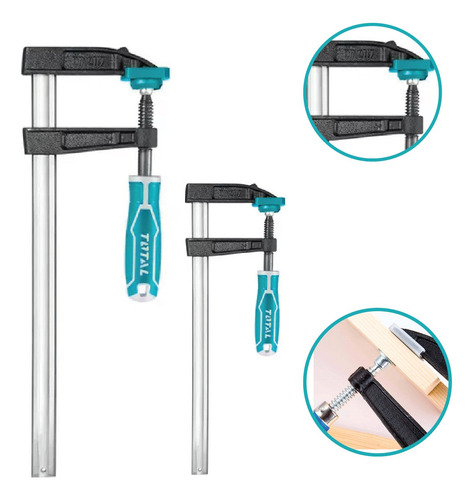 Prensa Sargento Tipo F 50x250mm Autoajustable Pack X2 Total