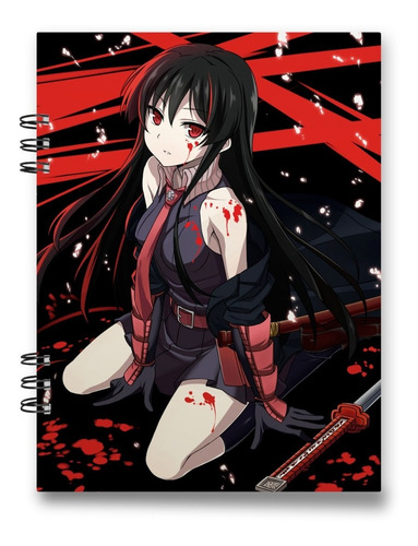 Imagen 1 de 2 de Akame Ga Kill Cuaderno 15x20 Cms Media Carta 100 Hojas