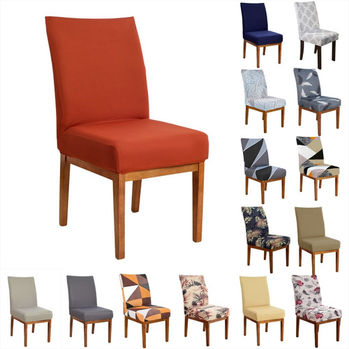 Kit 6 Capas Cadeira Jantar Elastex Luxo Decoração Elegante Cor Terracota Desenho do tecido Liso